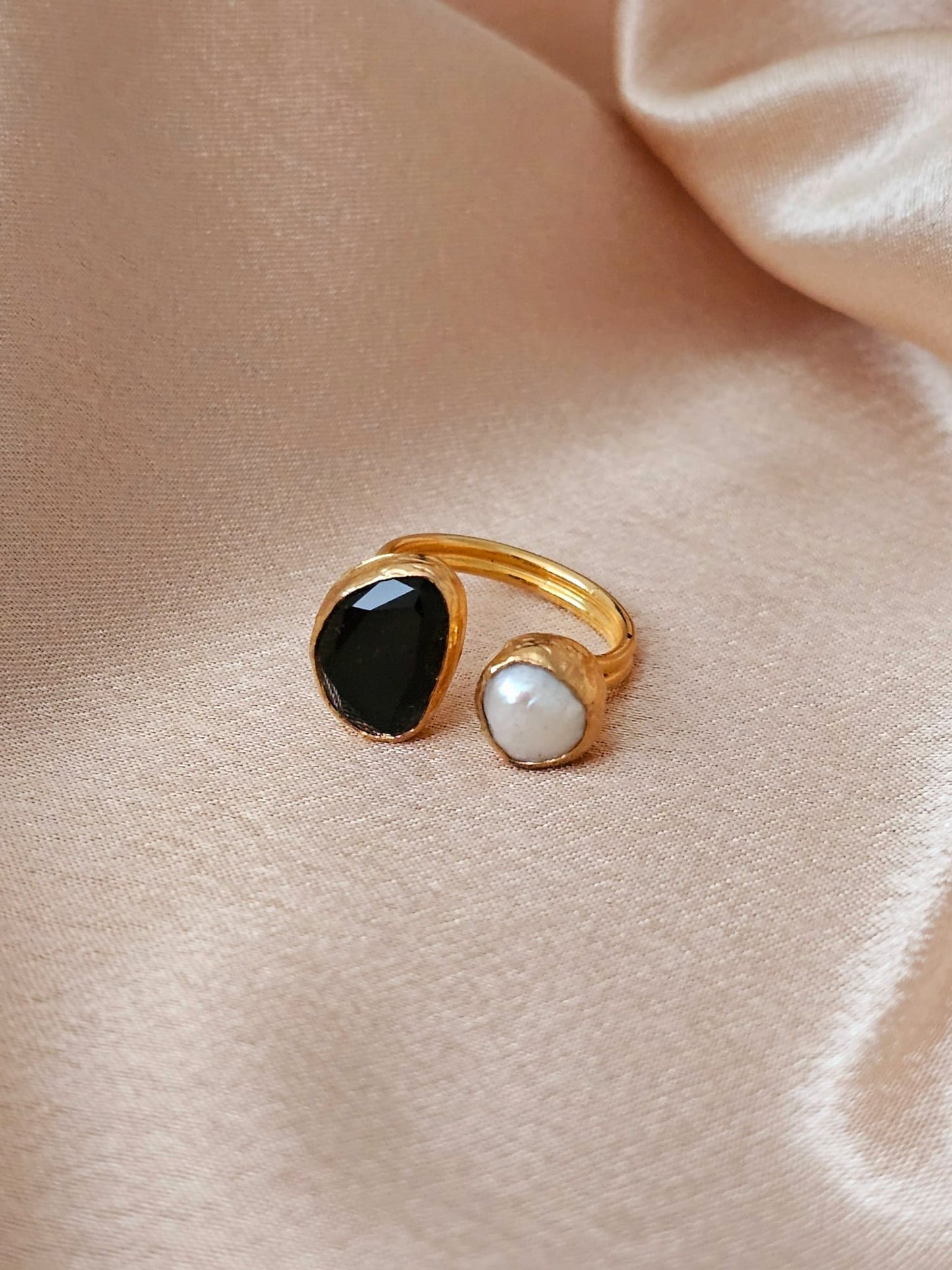 Aydin 2 Stone Tear drop with pearl Ring