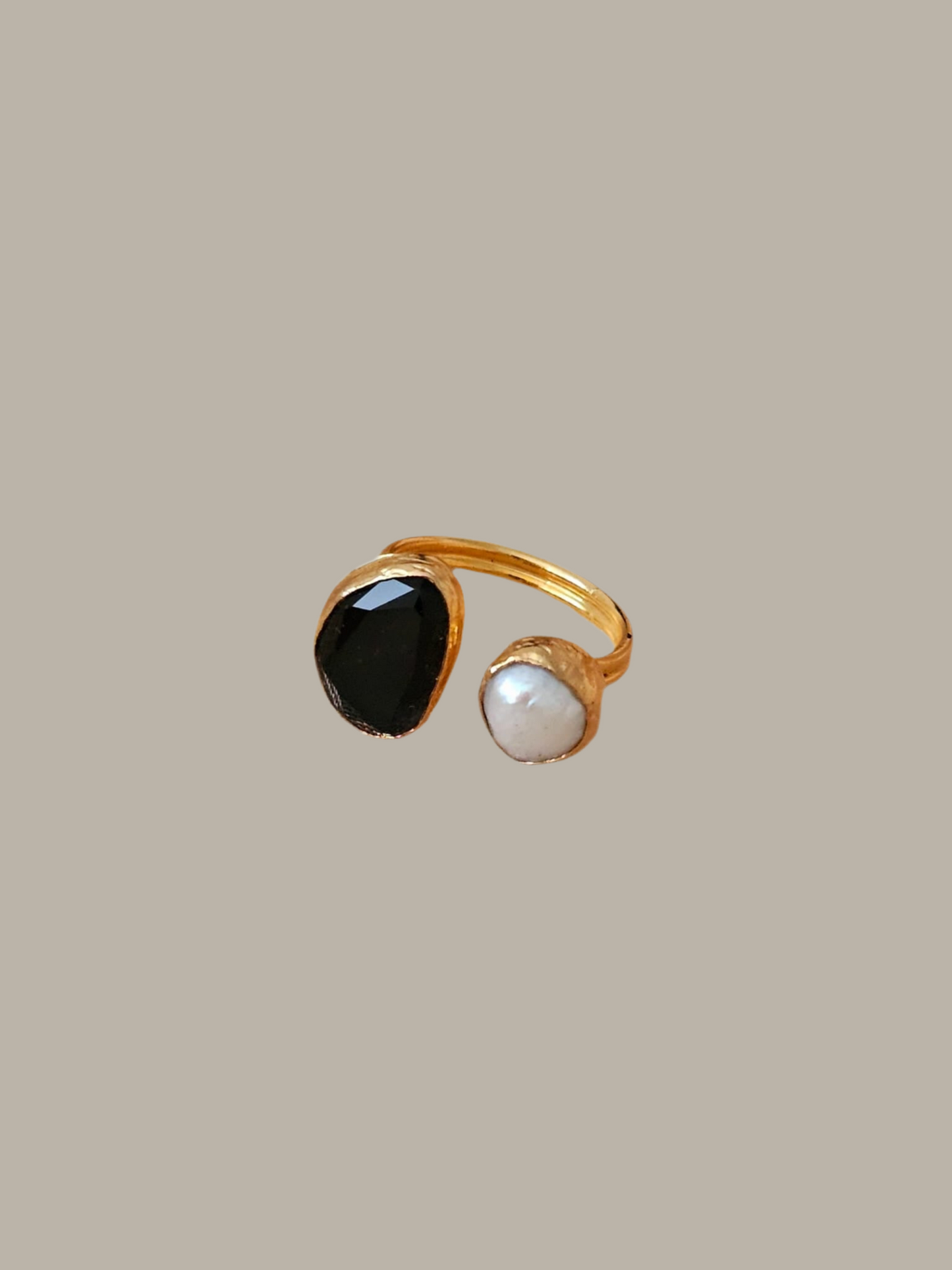 Aydin 2 Stone Tear drop with pearl Ring